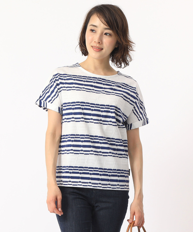 ジャガードボーダーTシャツ