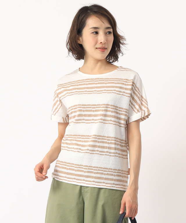 ジャガードボーダーTシャツ