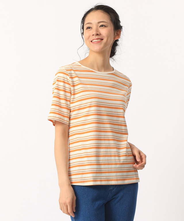 ボーダーTシャツ【スノーコットン】【イージーケア】