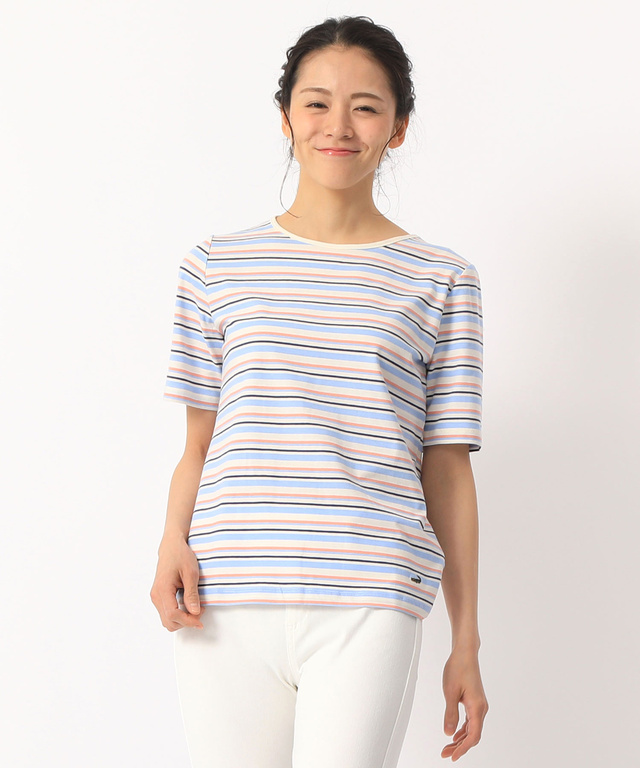 ボーダーTシャツ【スノーコットン】【イージーケア】