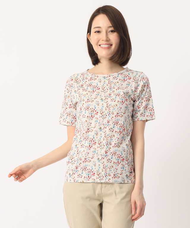 クロコダイルレディス 総柄プリントTシャツ