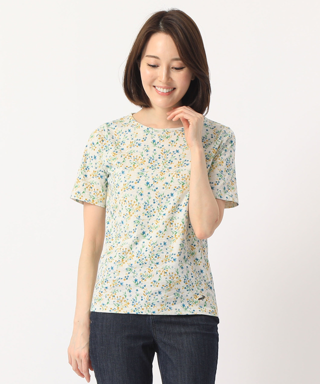 クロコダイルレディス 総柄プリントTシャツ