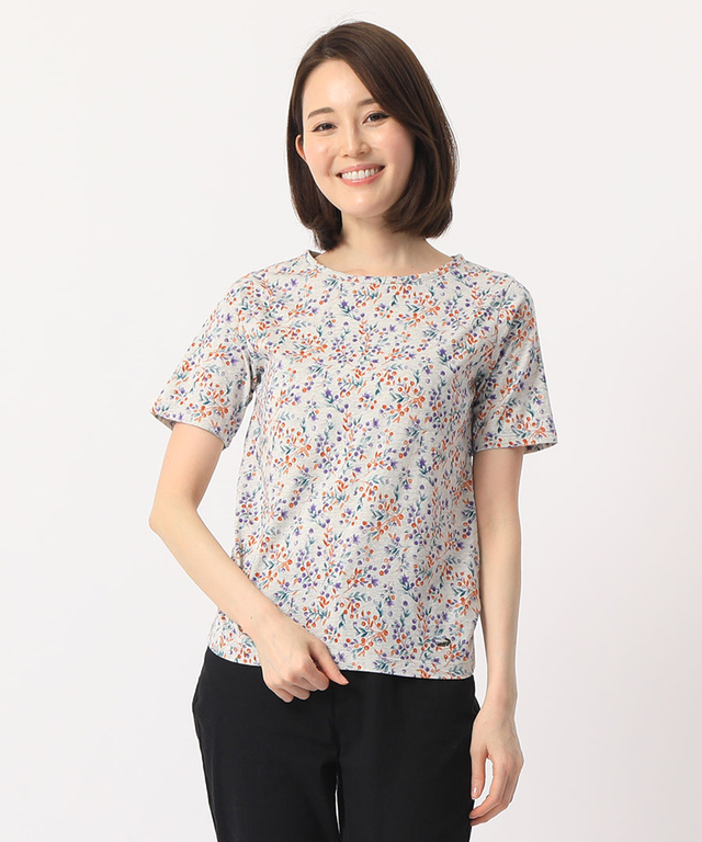 クロコダイルレディス 総柄プリントTシャツ