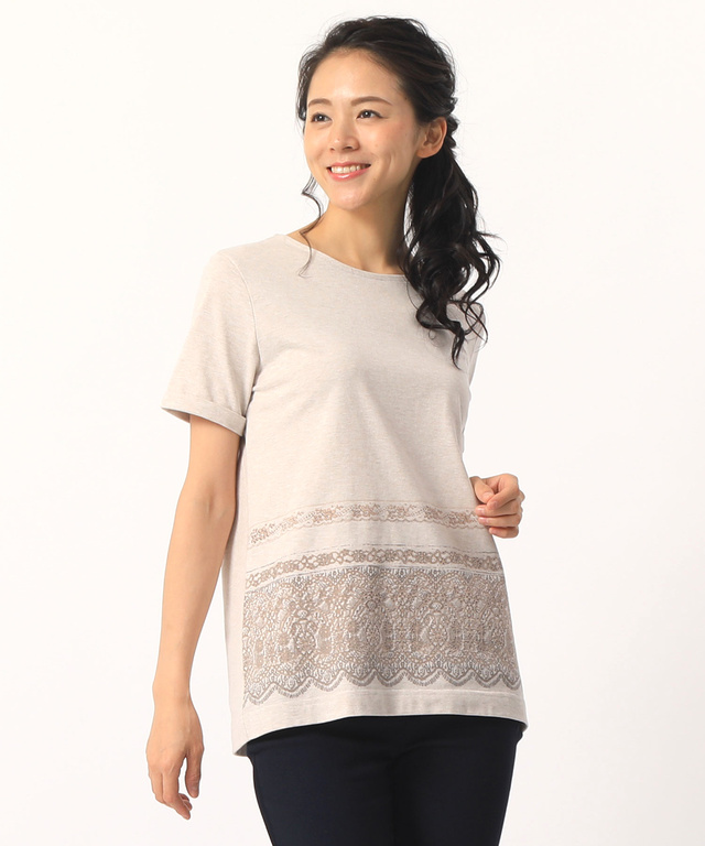 レースプリントTシャツ