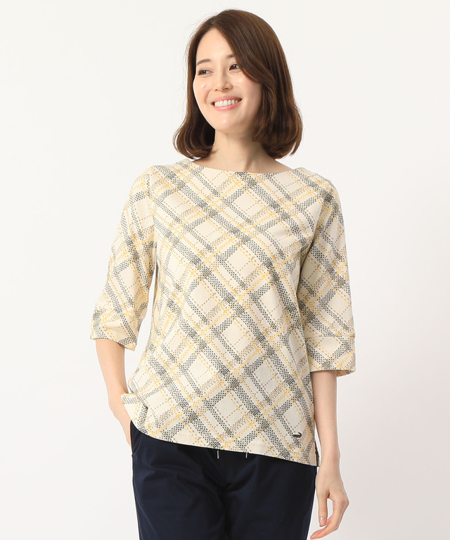 チェックプリントTシャツ
