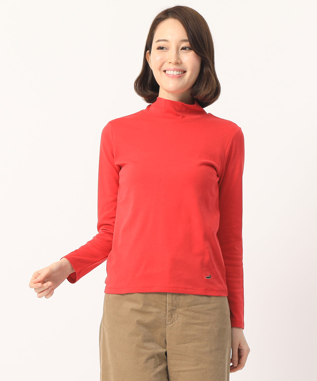 無地ハイネックTシャツ