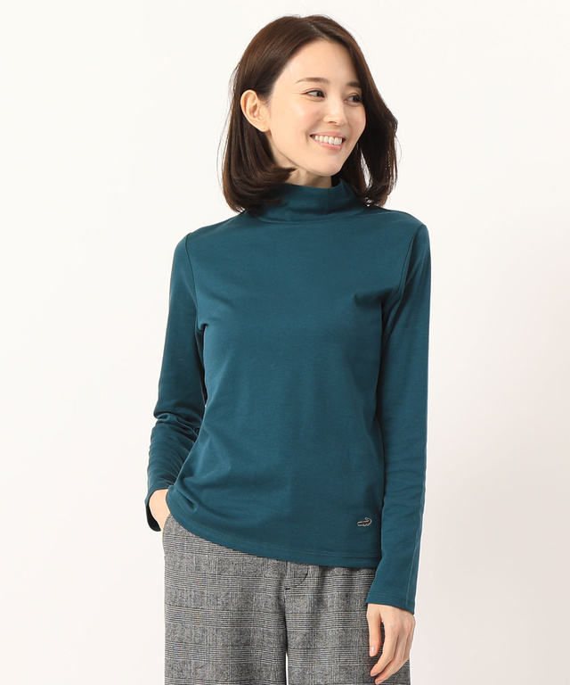 無地ハイネックTシャツ