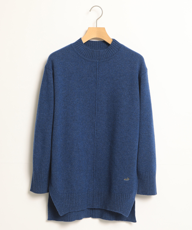 ★WEB限定★裾スリットハイネックニットチュニック【手洗いOK】