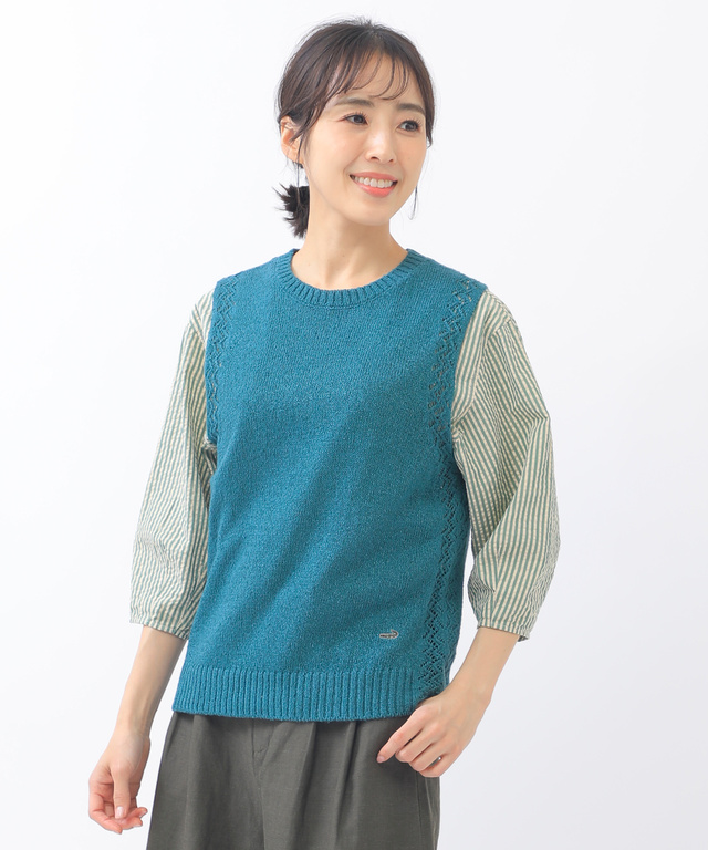 透かし編み プルオーバー ベスト
