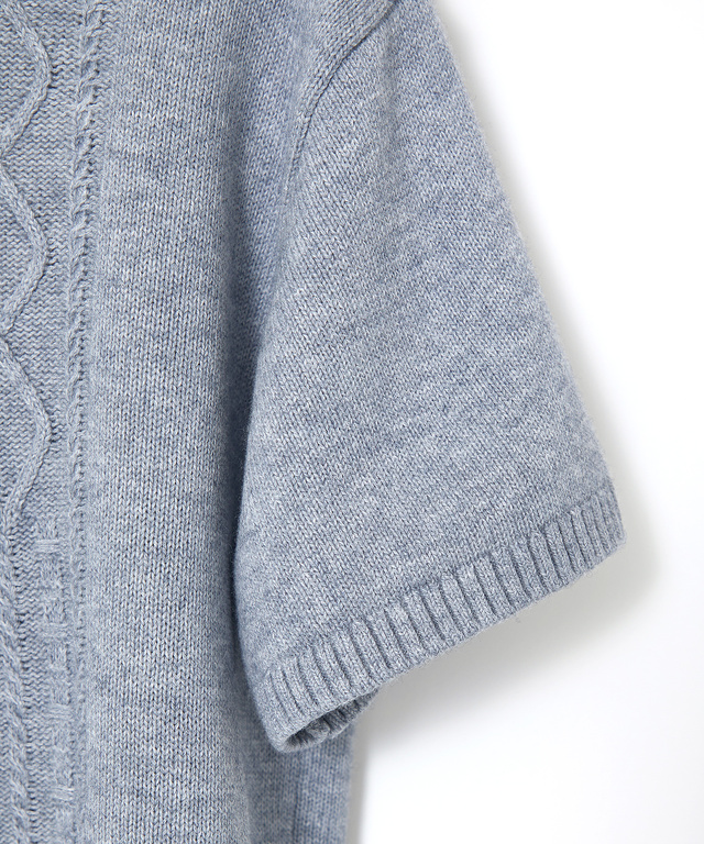 コットンウール ハーフスリーブ ニット【手洗いOK】