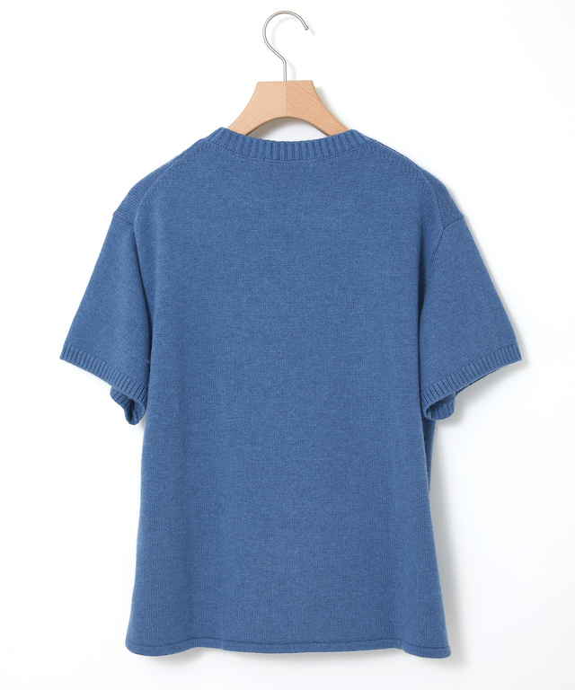 コットンウール ハーフスリーブ ニット【手洗いOK】