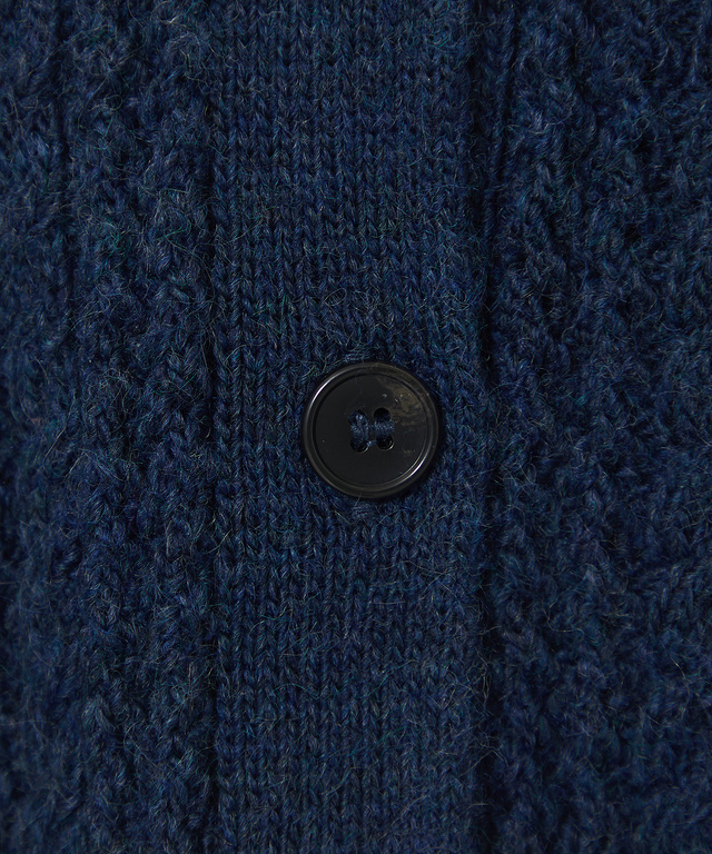 イタリー糸 ケーブル柄 ニットカーディガン【手洗いOK】