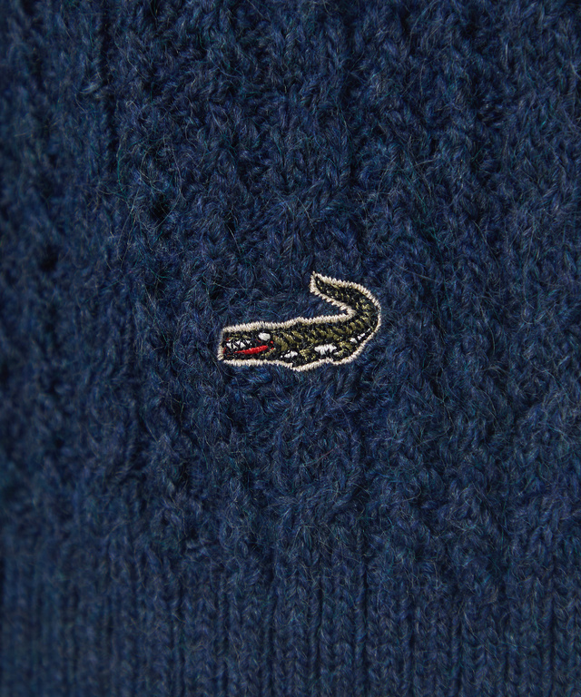 イタリー糸 ケーブル柄 ニットカーディガン【手洗いOK】