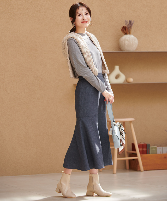 イタリー糸 ケーブル柄 ニットカーディガン【手洗いOK】