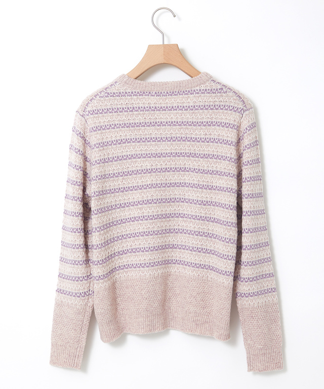 ウールブレンド マルチカラーボーダー ニット【手洗いOK】