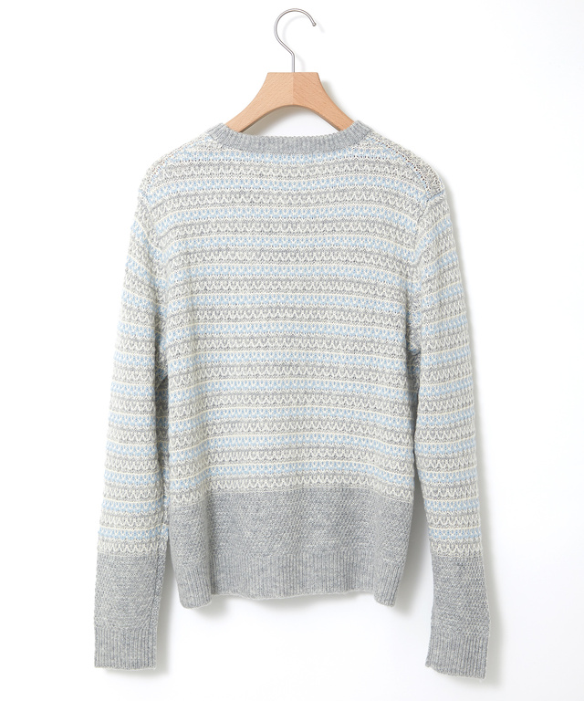 ウールブレンド マルチカラーボーダー ニット【手洗いOK】