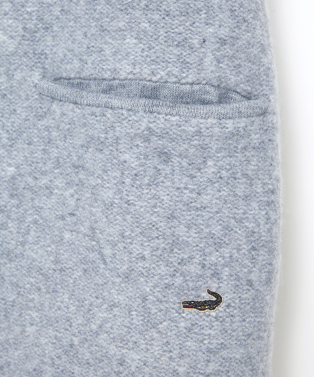 ウールブレンド スタンドカラー ニットコート