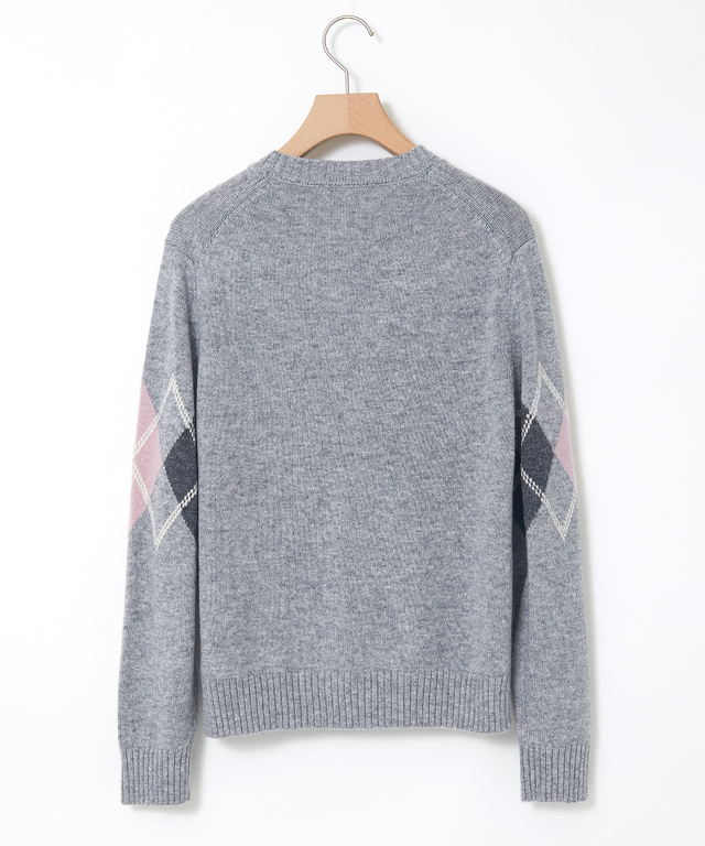 ウールブレンド アーガイル プルオーバーニット【手洗いOK】