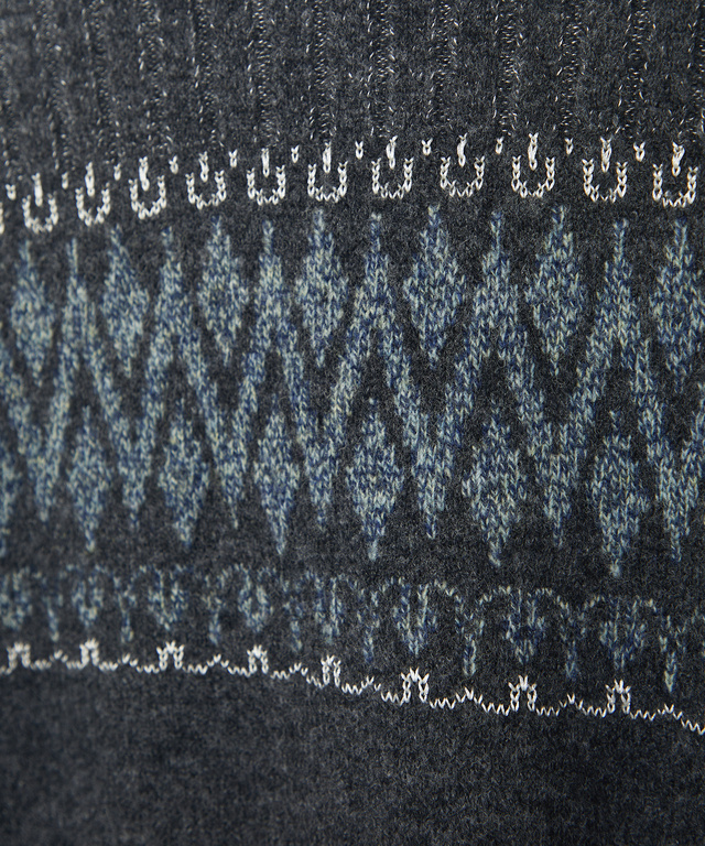 ウールブレンド フェアアイル柄 プルオーバーニット【手洗いOK】