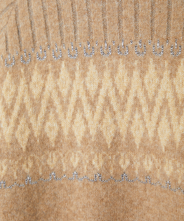 ウールブレンド フェアアイル柄 プルオーバーニット【手洗いOK】