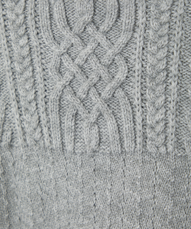 ウールブレンド ボトルネック ケーブルニット【手洗いOK】
