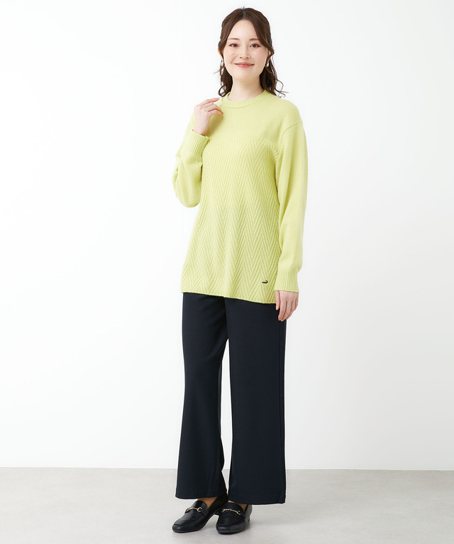 クルーネックニットチュニック