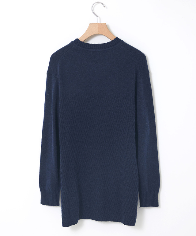 クルーネックニットチュニック