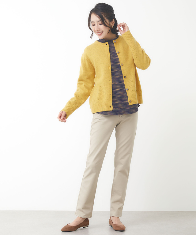 シルクブレンド ネップ ニットカーディガン