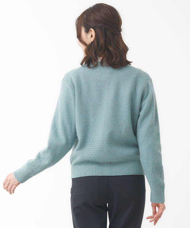 シルクブレンド ネップ ニットカーディガン