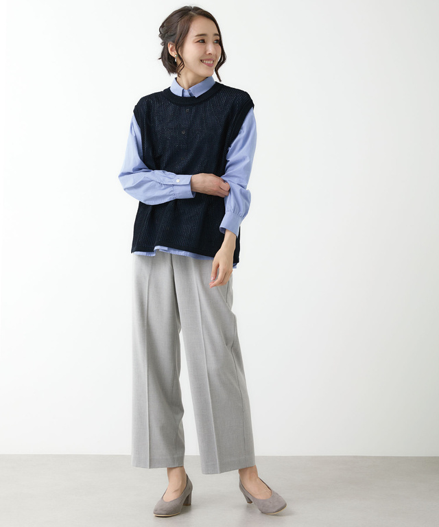 メッシュ レイヤード ベスト