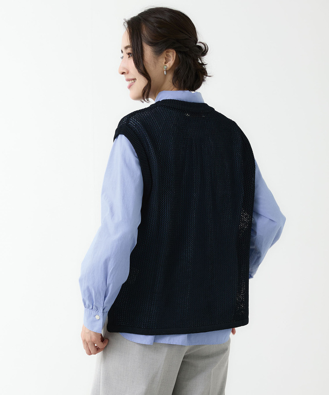 メッシュ レイヤード ベスト
