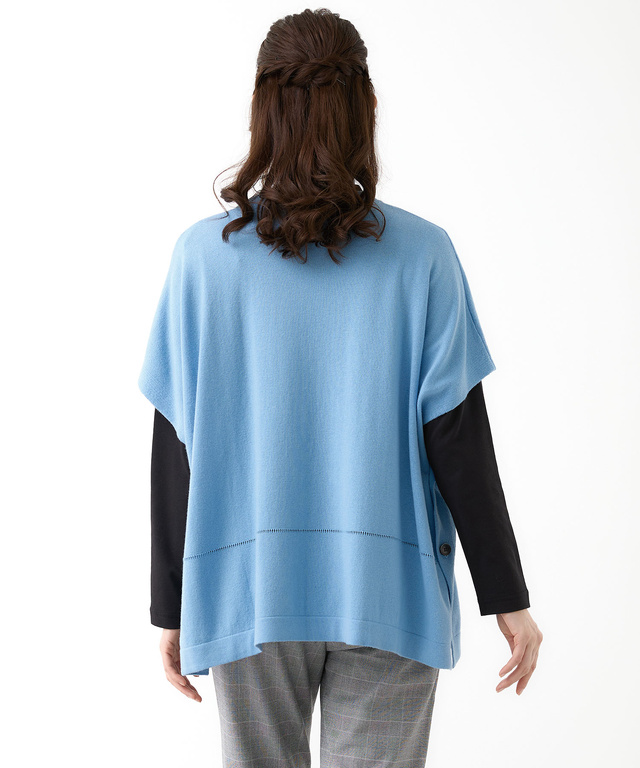 ポンチョ風 ニット ベスト【手洗いOK】