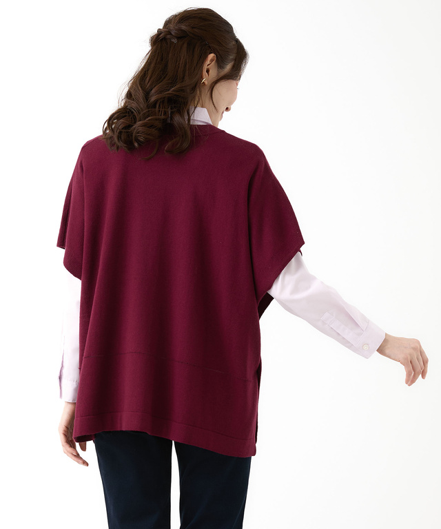 ポンチョ風 ニット ベスト【手洗いOK】