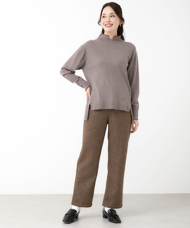 ハイネック ニット プルオーバー【手洗いOK】