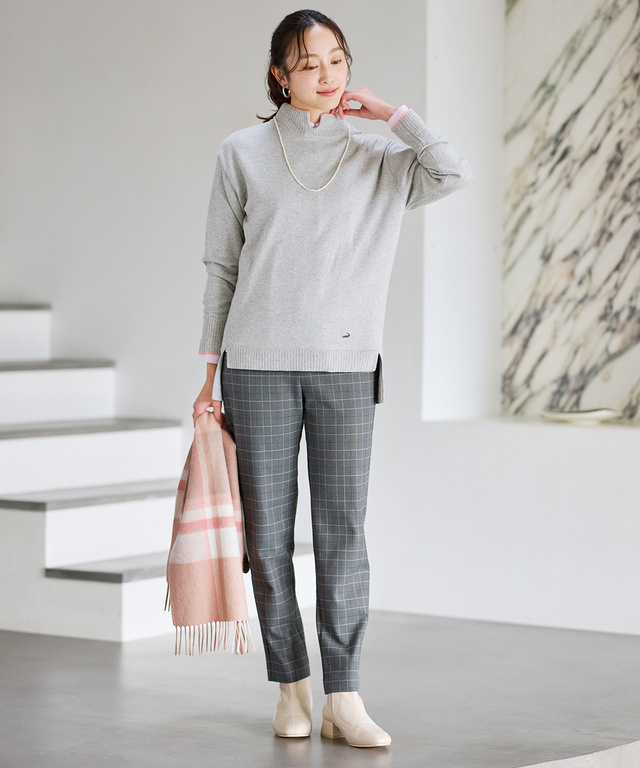 ハイネック ニット プルオーバー【手洗いOK】