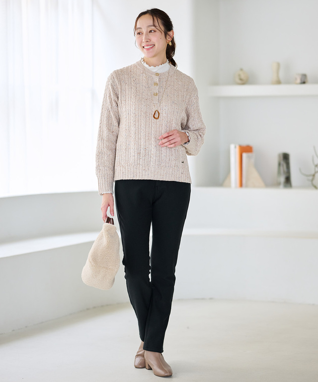 ネップ プルオーバー ニット【手洗いOK】