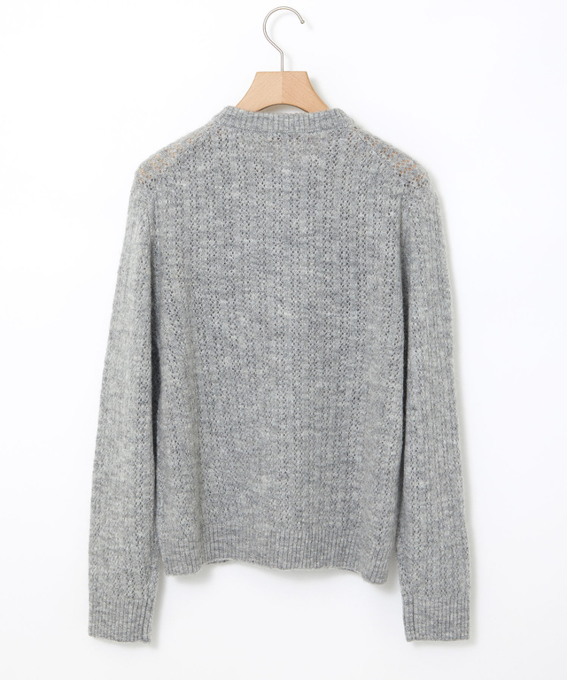 ウールブレンド ケーブル ニットカーディガン【手洗いOK】