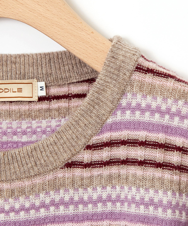 マルチカラーボーダー プルオーバー ニット【手洗いOK】
