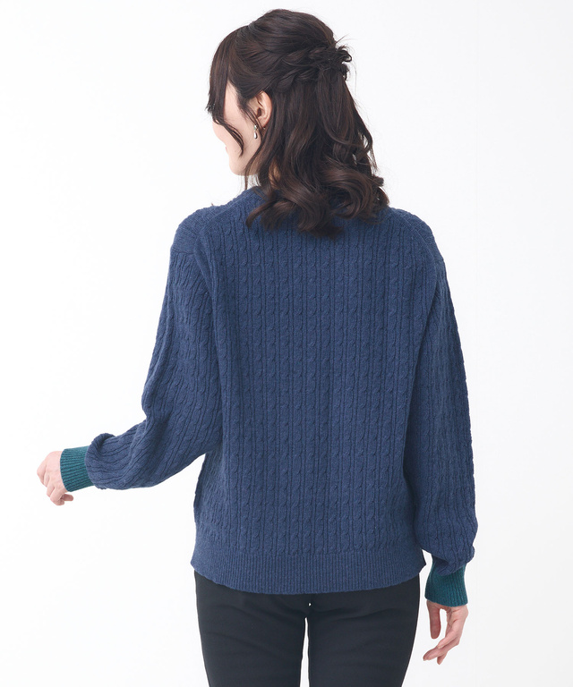 ウール ケーブルニット プルオーバー【手洗いOK】