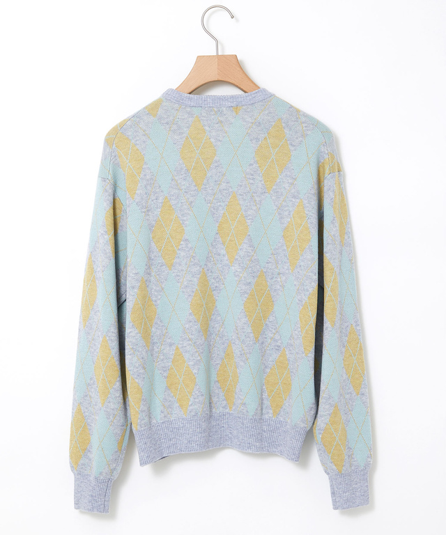 ウールブレンド アーガイル柄 ニット【手洗いOK】