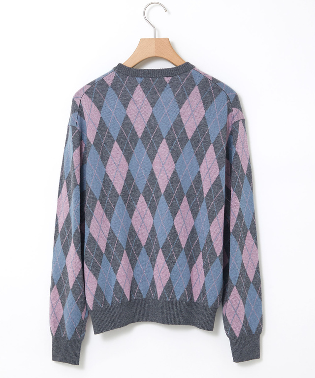 ウールブレンド アーガイル柄 ニット【手洗いOK】