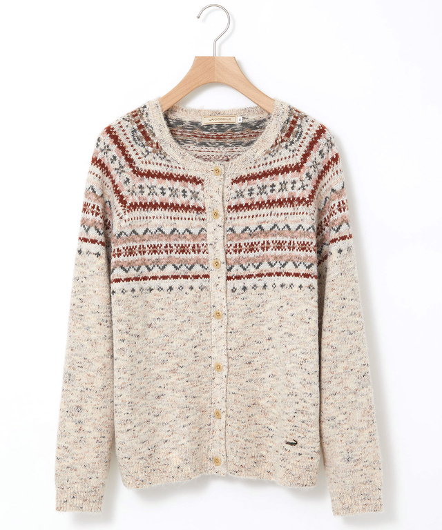 フェアアイル柄 ニットカーディガン 【手洗いOK】