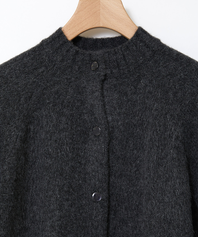 ウールブレンド ラグランスリーブ ニットカーディガン【手洗いOK】