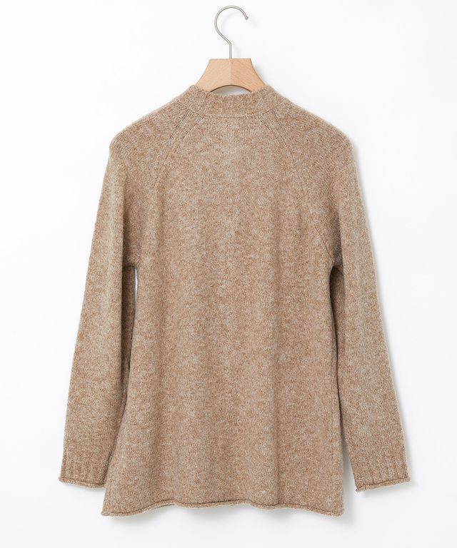 ウールブレンド ラグランスリーブ ニットカーディガン【手洗いOK】