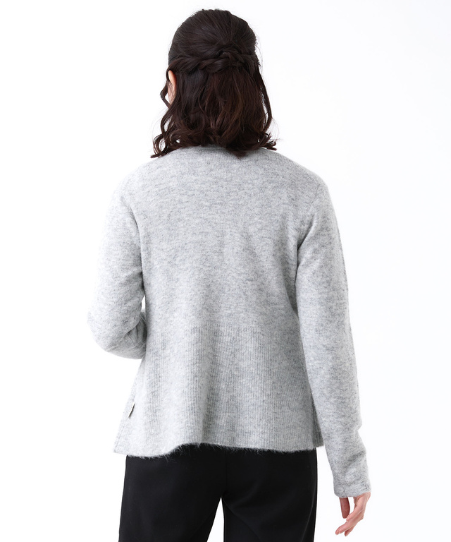 ウールブレンド フレア ニットカーディガン【手洗いOK】