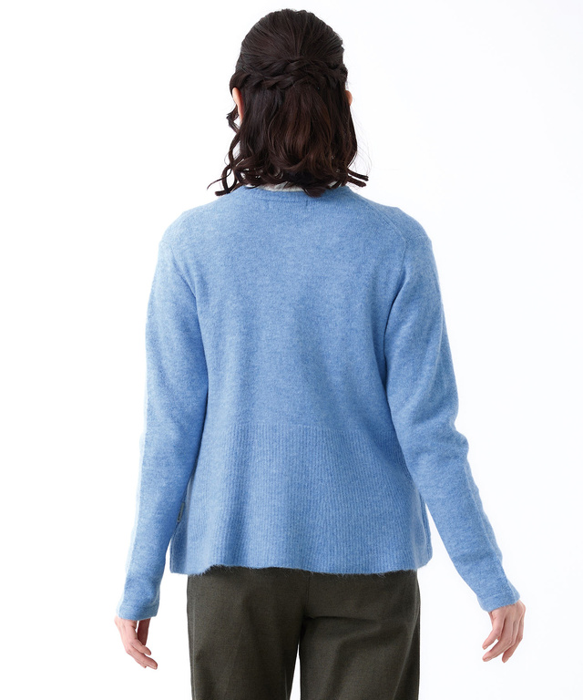 ウールブレンド フレア ニットカーディガン【手洗いOK】