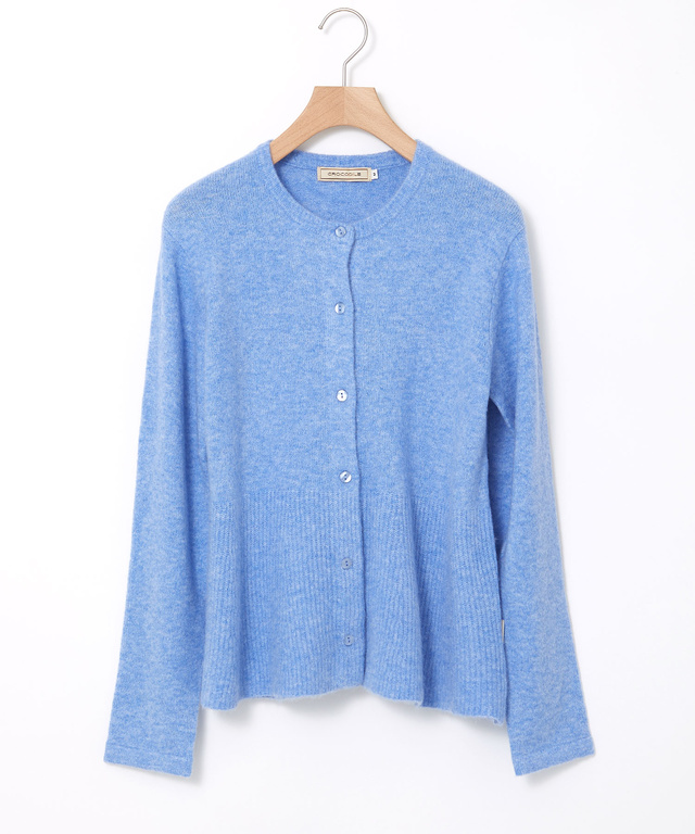 ウールブレンド フレア ニットカーディガン【手洗いOK】