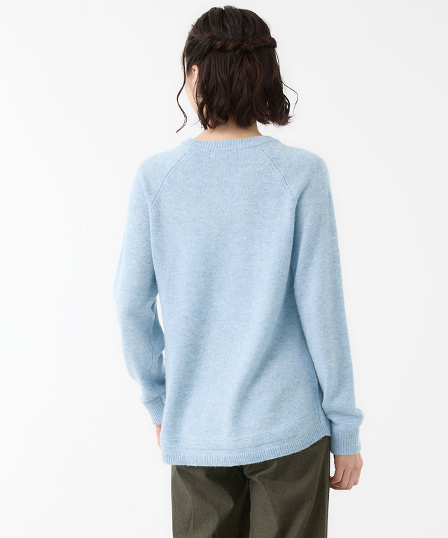 ウールブレンド ヘンリーネック ニット