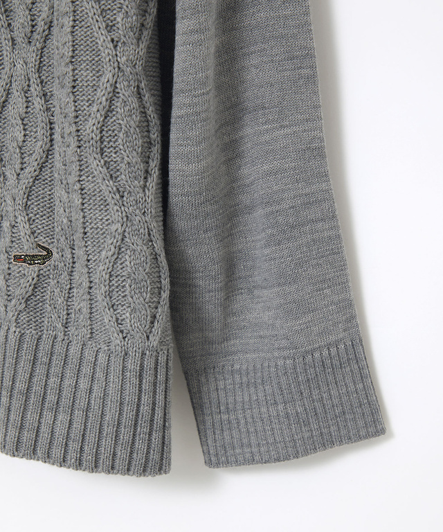 ウールブレンド ケーブル ニットカーディガン【一部店舗限定】