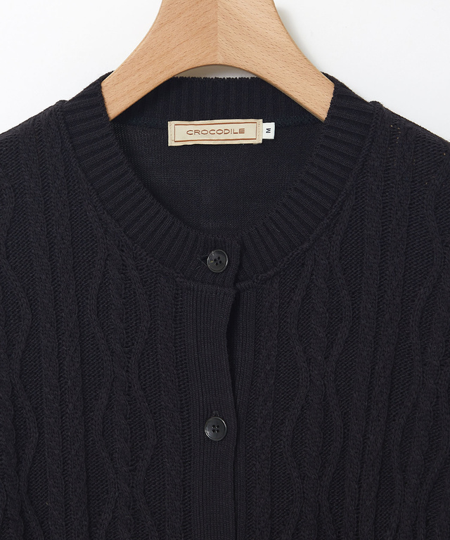 ウールブレンド ケーブル ニットカーディガン【一部店舗限定】